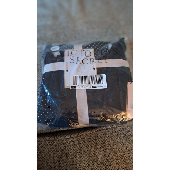 NEW Victoria's Secret Cotton  Tank Top Pant Pajama Teejama Set S/P  Black/White - Picture 1 of 6